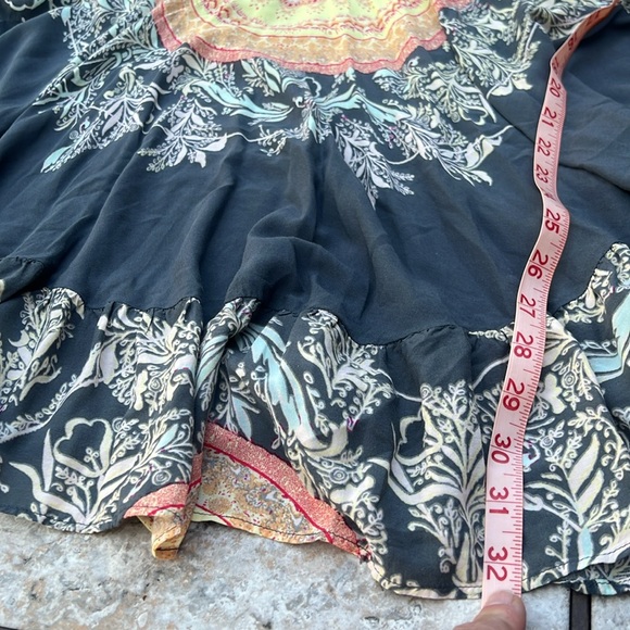 Free People BOHO Sunset Dreams Printed Bell-Sleeve Tunic large - Picture 11 of 11